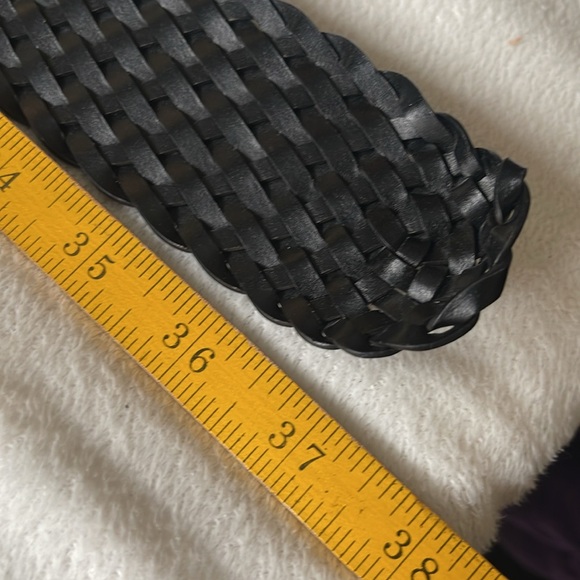 Michael Michael Kors Black Braided Wide Adjustable Belt Silver Buckle Sz Small - Picture 6 of 13